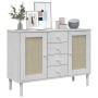 SENJA Sideboard Rattanoptik weißes Kiefernholz 112x40x80 cm von , Sideboards - Ref: Foro24-358026, Preis: 131,66 €, Rabatt: %