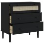 Cómoda SENJA aspecto ratán madera maciza pino negro 80x40x80cm de , Cajoneras - Ref: Foro24-358024, Precio: 130,96 €, Descuen...