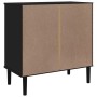 Cómoda SENJA aspecto ratán madera maciza pino negro 80x40x80cm de , Cajoneras - Ref: Foro24-358024, Precio: 130,96 €, Descuen...