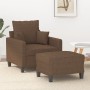 Brown fabric armchair with stool 60 cm by , Sofas - Ref: Foro24-3201084, Price: 211,44 €, Discount: %