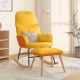 Silla mecedora con reposapiés tela amarillo mostaza de , Mecedoras - Ref: Foro24-3097407, Precio: 170,77 €, Descuento: %