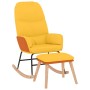 Silla mecedora con reposapiés tela amarillo mostaza de , Mecedoras - Ref: Foro24-3097407, Precio: 170,77 €, Descuento: %