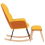 Silla mecedora con reposapiés tela amarillo mostaza de , Mecedoras - Ref: Foro24-3097407, Precio: 170,77 €, Descuento: %