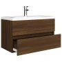 Oak brown plywood bathroom cabinet with sink by , bathroom vanities - Ref: Foro24-3120347, Price: 231,46 €, Discount: %
