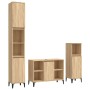 Set de muebles de baño 3 pzas madera contrachapada roble Sonoma de , Muebles de baño - Ref: Foro24-3185624, Precio: 221,65 €,...