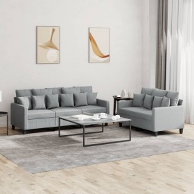 Sofa set with cushions 2 pieces light gray fabric by , Sofas - Ref: Foro24-3201664, Price: 548,00 €, Discount: %