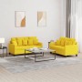 Sofa set with cushions 2 pieces light yellow fabric by , Sofas - Ref: Foro24-3201653, Price: 464,24 €, Discount: %