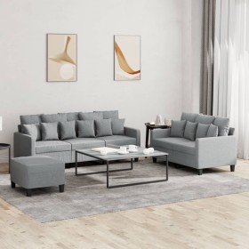 Sofagarnitur mit Kissen 3-teilig aus hellgrauem Stoff von , Sofas - Ref: Foro24-3201672, Preis: 584,99 €, Rabatt: %