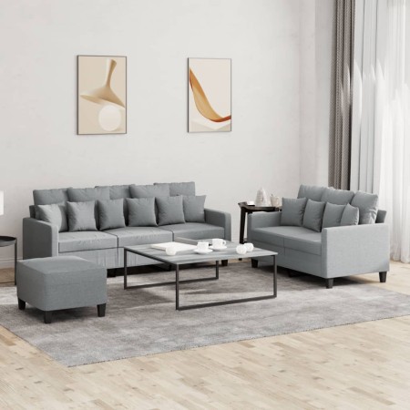 Sofagarnitur mit Kissen 3-teilig aus hellgrauem Stoff von , Sofas - Ref: Foro24-3201672, Preis: 600,22 €, Rabatt: %