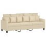 Sofa set with cushions 2 pieces cream fabric by , Sofas - Ref: Foro24-3201666, Price: 544,68 €, Discount: %