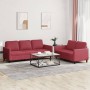 Sofa set with cushions 2 pieces red synthetic leather by , Sofas - Ref: Foro24-3201763, Price: 507,34 €, Discount: %