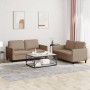 Cappuccino synthetic leather 2-piece sofa set with cushions by , Sofas - Ref: Foro24-3201754, Price: 415,99 €, Discount: %