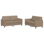 Cappuccino synthetic leather 2-piece sofa set with cushions by , Sofas - Ref: Foro24-3201754, Price: 415,99 €, Discount: %