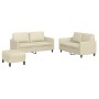 Cream synthetic leather 3-piece sofa set with cushions by , Sofas - Ref: Foro24-3201756, Price: 543,54 €, Discount: %