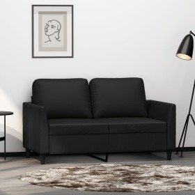 2-seater sofa in black synthetic leather 120 cm by , Sofas - Ref: Foro24-359328, Price: 232,99 €, Discount: %