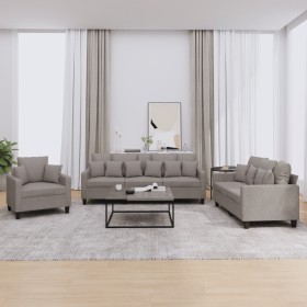 Sofa set with cushions 3 pieces taupe gray fabric by , Sofas - Ref: Foro24-3201639, Price: 675,99 €, Discount: %