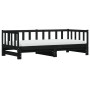 Sofá cama nido madera maciza de pino negro 90x200 cm de , Camas y somieres - Ref: Foro24-836158, Precio: 187,63 €, Descuento: %