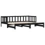 Sofá cama nido madera maciza de pino negro 90x200 cm de , Camas y somieres - Ref: Foro24-836158, Precio: 187,63 €, Descuento: %