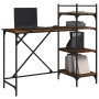 Computer desk with shelves smoked oak 120x47x109cm by , Desks - Ref: Foro24-836215, Price: 73,80 €, Discount: %