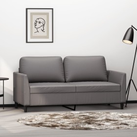 Gray synthetic leather 2-seater sofa 140 cm by , Sofas - Ref: Foro24-359335, Price: 238,19 €, Discount: %