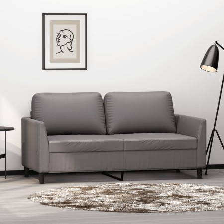 Gray synthetic leather 2-seater sofa 140 cm by , Sofas - Ref: Foro24-359335, Price: 260,11 €, Discount: %