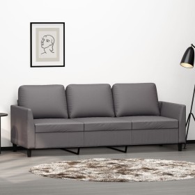 Gray synthetic leather 3-seater sofa 180 cm by , Sofas - Ref: Foro24-359340, Price: 307,47 €, Discount: %