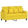 Sofá de 2 plazas de tela amarillo claro 120 cm de , Sofás - Ref: Foro24-359264, Precio: 228,85 €, Descuento: %