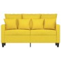 Sofá de 2 plazas de tela amarillo claro 120 cm de , Sofás - Ref: Foro24-359264, Precio: 228,85 €, Descuento: %