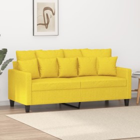 2 seater sofa in light yellow fabric 140 cm by , Sofas - Ref: Foro24-359272, Price: 242,99 €, Discount: %