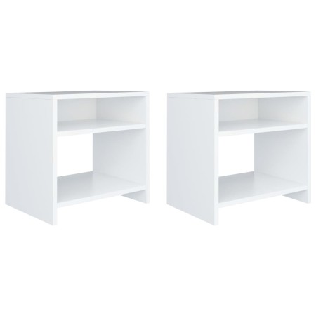 Bedside tables 2 pcs white plywood 40x30x40 cm by vidaXL, Nightstands - Ref: Foro24-800010, Price: 42,27 €, Discount: %