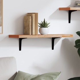 Solid beech wood wall shelf 60x20x2.5 cm by , Shelves and shelves - Ref: Foro24-356026, Price: 25,99 €, Discount: %