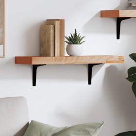 Solid beech wood wall shelf 60x20x4 cm by , Shelves and shelves - Ref: Foro24-356030, Price: 39,97 €, Discount: %