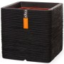 Capi Nature Rib flower pot square black 40x40 cm KBLR903 by Capi, Pots and planters - Ref: Foro24-424205, Price: 92,60 €, Dis...