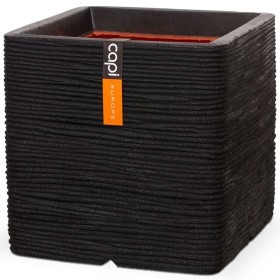 Capi Nature Rib flower pot square black 40x40 cm KBLR903 by Capi, Pots and planters - Ref: Foro24-424205, Price: 92,70 €, Dis...