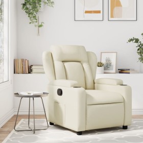 Sillón reclinable de cuero sintético crema de , Sillones - Ref: Foro24-372428, Precio: 226,99 €, Descuento: %