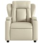 Sillón reclinable de cuero sintético crema de , Sillones - Ref: Foro24-372428, Precio: 236,54 €, Descuento: %