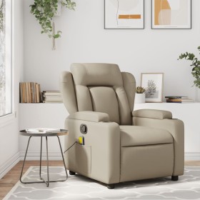 Cappuccino-colored synthetic leather reclining massage chair by , Armchairs - Ref: Foro24-372440, Price: 255,90 €, Discount: %