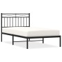 Bed frame with black metal headboard 100x190 cm by , Beds and slatted bases - Ref: Foro24-373685, Price: 67,49 €, Discount: %