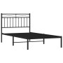 Bed frame with black metal headboard 100x190 cm by , Beds and slatted bases - Ref: Foro24-373685, Price: 67,49 €, Discount: %