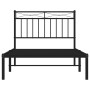 Bed frame with black metal headboard 100x190 cm by , Beds and slatted bases - Ref: Foro24-373685, Price: 67,49 €, Discount: %