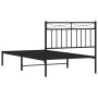 Bed frame with black metal headboard 100x190 cm by , Beds and slatted bases - Ref: Foro24-373685, Price: 67,49 €, Discount: %