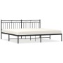 Bed frame with black metal headboard 200x200 cm by , Beds and slatted bases - Ref: Foro24-373698, Price: 107,10 €, Discount: %