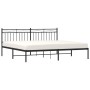 Estructura de cama con cabecero metal negro 200x200 cm de , Camas y somieres - Ref: Foro24-373698, Precio: 107,10 €, Descuent...