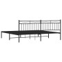 Estructura de cama con cabecero metal negro 200x200 cm de , Camas y somieres - Ref: Foro24-373698, Precio: 107,10 €, Descuent...