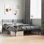 Bed frame with black metal headboard 150x200 cm by , Beds and slatted bases - Ref: Foro24-373693, Price: 95,71 €, Discount: %