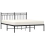 Bed frame with black metal headboard 150x200 cm by , Beds and slatted bases - Ref: Foro24-373693, Price: 95,71 €, Discount: %