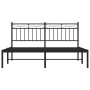 Bed frame with black metal headboard 150x200 cm by , Beds and slatted bases - Ref: Foro24-373693, Price: 95,71 €, Discount: %