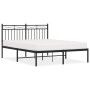 Bed frame with black metal headboard 140x190 cm by , Beds and slatted bases - Ref: Foro24-373691, Price: 92,31 €, Discount: %