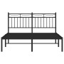 Bed frame with black metal headboard 140x190 cm by , Beds and slatted bases - Ref: Foro24-373691, Price: 92,31 €, Discount: %