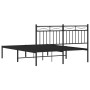 Bed frame with black metal headboard 140x190 cm by , Beds and slatted bases - Ref: Foro24-373691, Price: 92,31 €, Discount: %